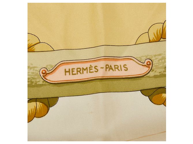 Hermès Sciarpa Hermes Carre 90 Tribord Bianco Beige - vista 6