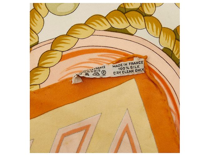 Hermès Sciarpa Hermes Carre 90 Tribord Bianco Beige - vista 8
