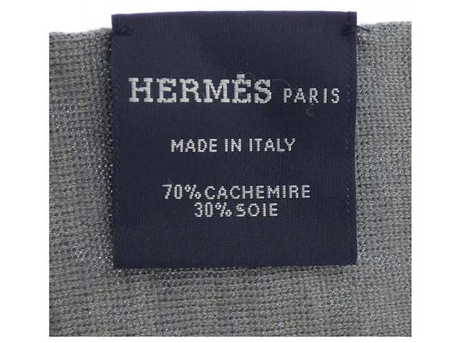 Lenço Hermès de seda e cashmere marrom - vista 3