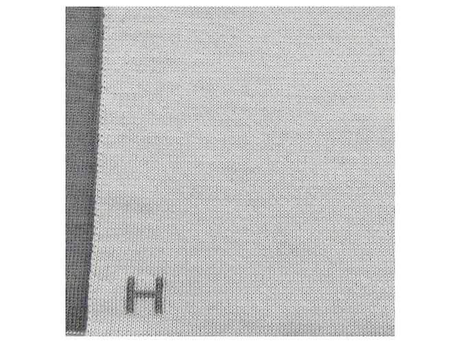 Lenço Hermès de seda e cashmere marrom - vista 4