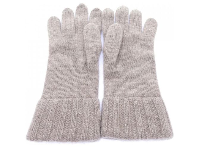Hermès Guanti caldi in cashmere beige Hermes - vista 2