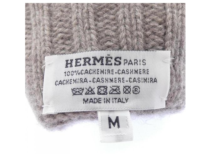 Hermès Guanti caldi in cashmere beige Hermes - vista 3