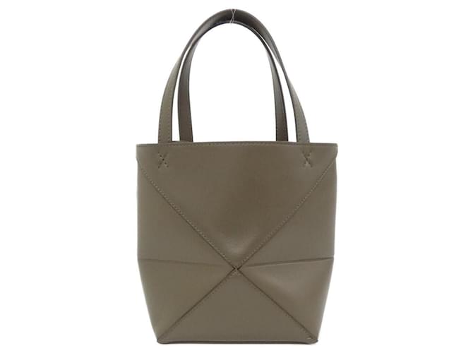 Borsa Tote Mini Loewe Puzzle Fold Cachi - vista 2