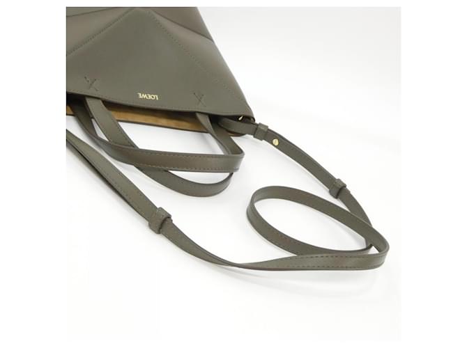 Borsa Tote Mini Loewe Puzzle Fold Cachi - vista 7