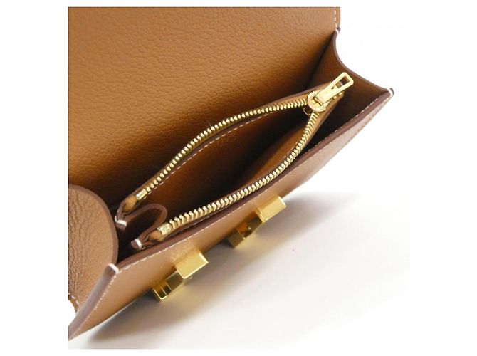 Hermès Monedero Hermes Constance Slim 082214CC Castaño Dorado - vista 4
