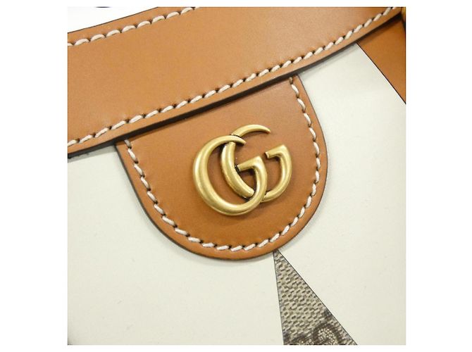 Gucci Diana Handbag GG Supreme Canvas and Leather Brown Beige - view 4