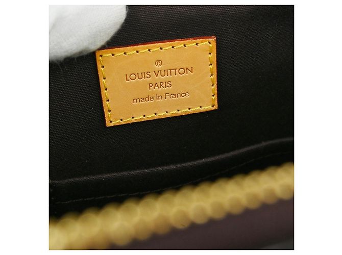 Borsa Louis Vuitton Bellevue Monogram Vernis PM Porpora - vista 4