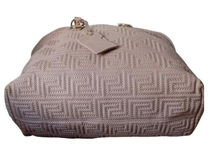 Gianni Versace Couture Borsa a mano in pelle motivo greca Beige - vista 10
