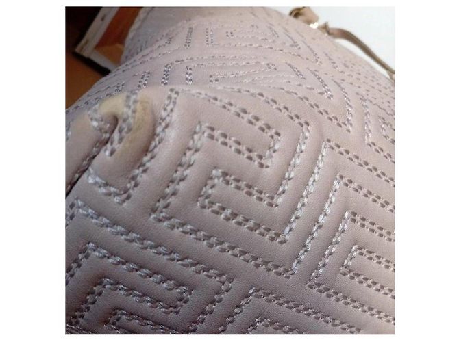 Gianni Versace Couture Borsa a mano in pelle motivo greca Beige - vista 15