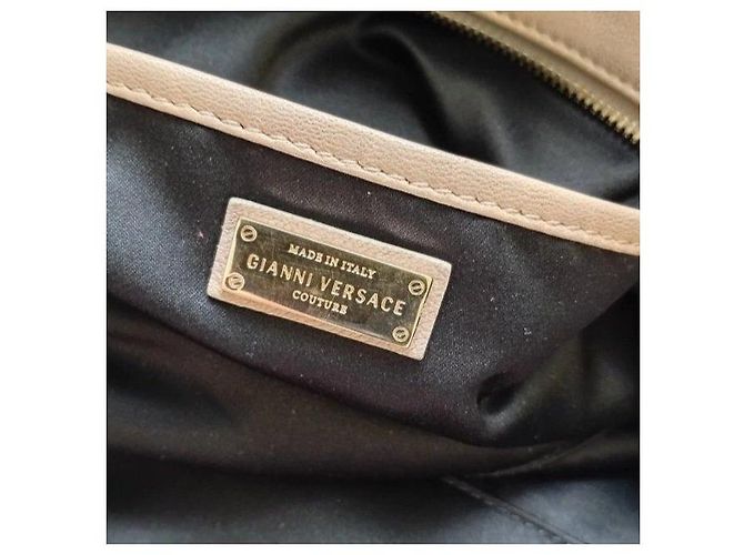 Gianni Versace Couture Borsa a mano in pelle motivo greca Beige - vista 3