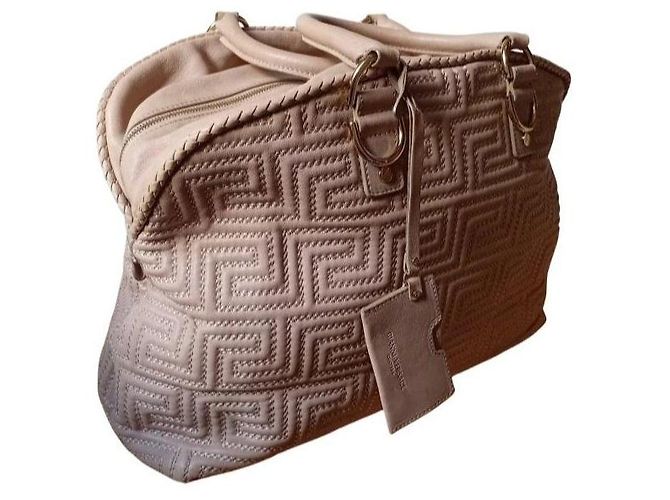 Gianni Versace Couture Borsa a mano in pelle motivo greca Beige - vista 4