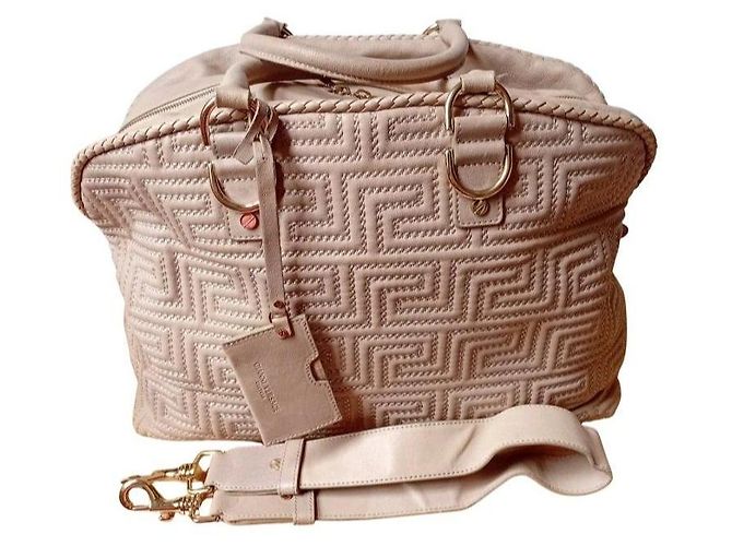 Gianni Versace Couture Borsa a mano in pelle motivo greca Beige - vista 5