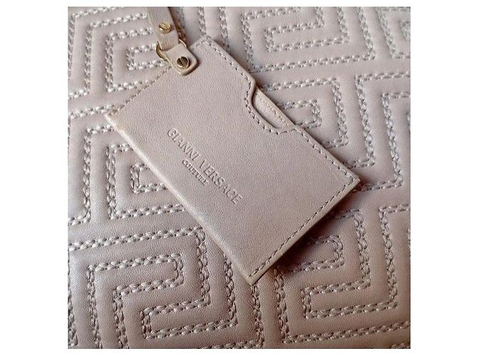 Gianni Versace Couture Borsa a mano in pelle motivo greca Beige - vista 6