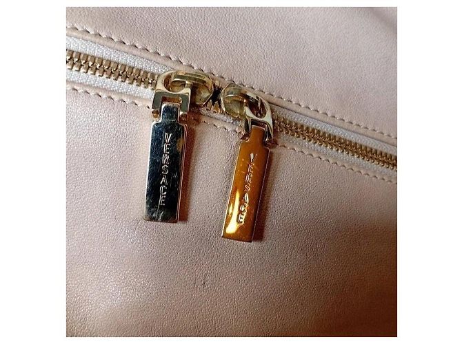 Gianni Versace Couture Borsa a mano in pelle motivo greca Beige - vista 7