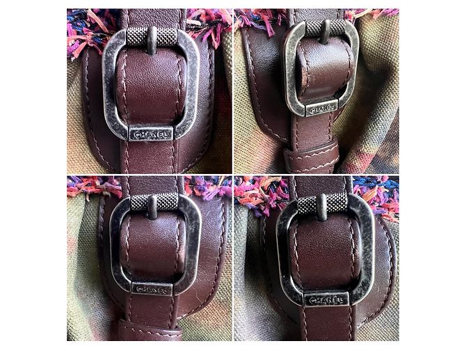 Borsa Bowling Chanel Graffiti Runway in tela Marrone Multicolore - vista 10