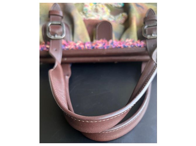 Borsa Bowling Chanel Graffiti Runway in tela Marrone Multicolore - vista 12