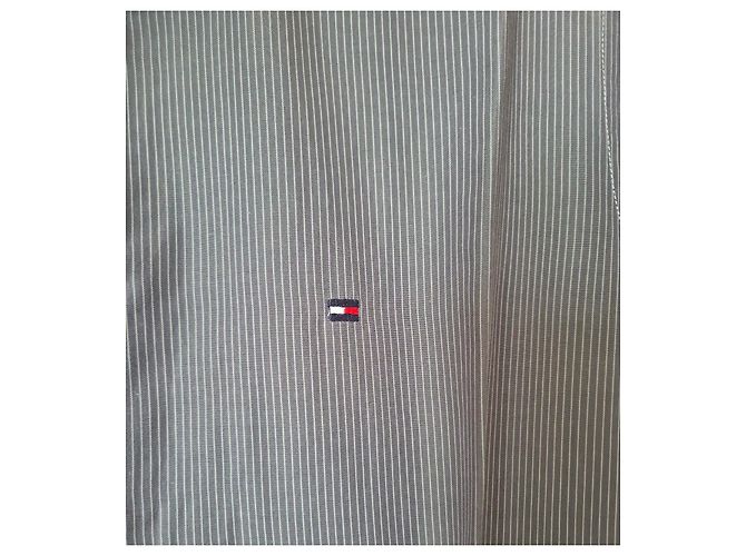 Camicia Tommy Hilfiger Uomo a Righe Grigia - Maniche Corte Grigio - vista 2