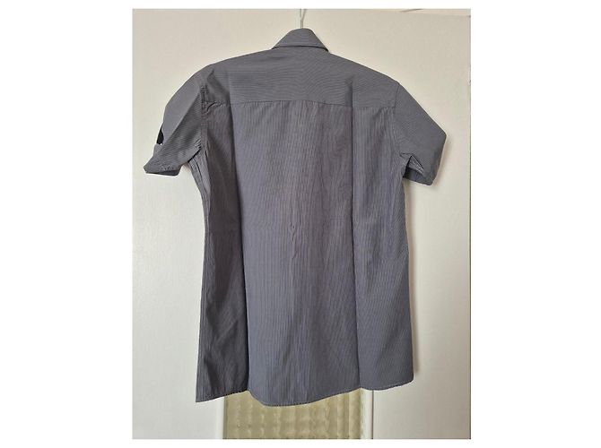 Camicia Tommy Hilfiger Uomo a Righe Grigia - Maniche Corte Grigio - vista 4
