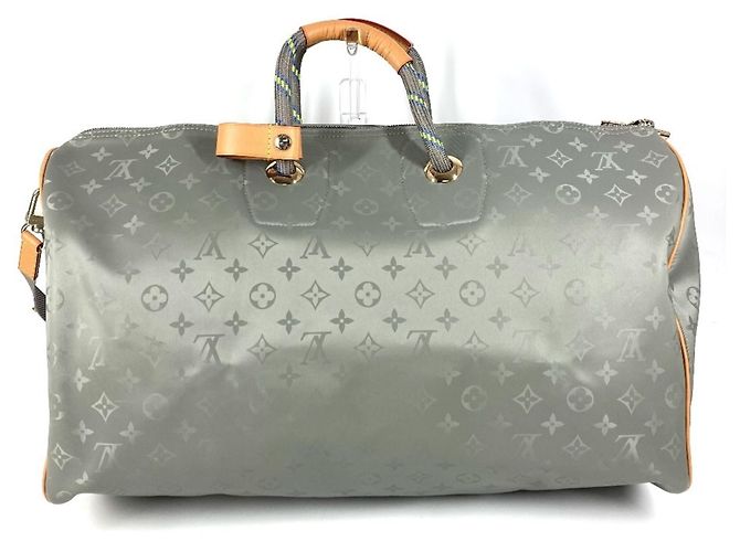 Louis Vuitton Monogram Titanium Keepall Bandoulière 50 Marrone - vista 2