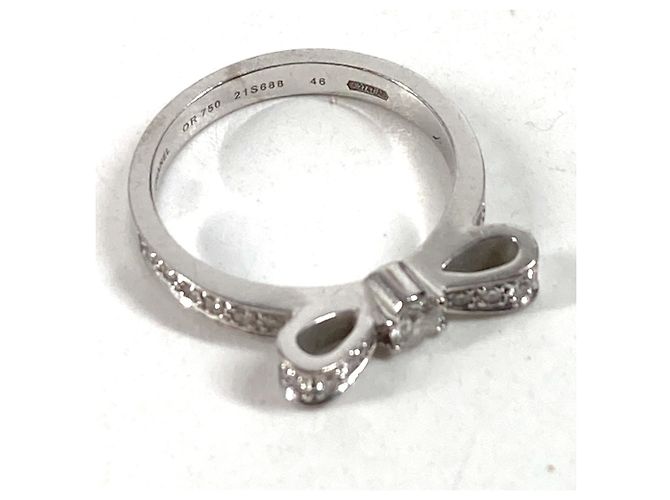 Anello Chanel in oro bianco 18K e diamanti con motivo a nastro - vista 3