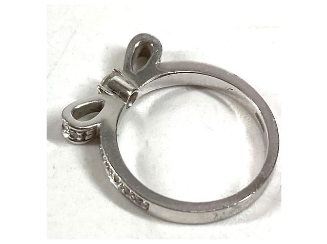 Anello Chanel in oro bianco 18K e diamanti con motivo a nastro - vista 4