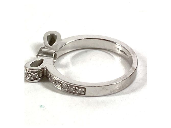 Anello Chanel in oro bianco 18K e diamanti con motivo a nastro - vista 7