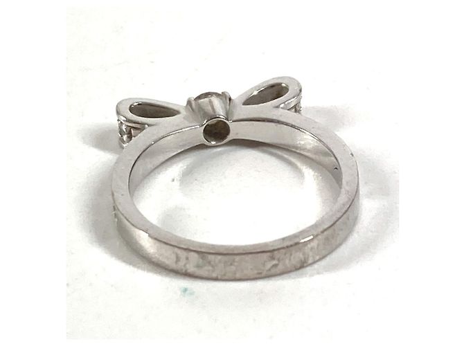 Anello Chanel in oro bianco 18K e diamanti con motivo a nastro - vista 8