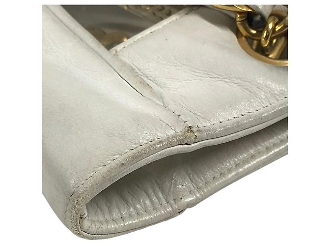 Borsa Tote a Spalla Chanel Vintage CC Coco Mark Logo Bianco - vista 12