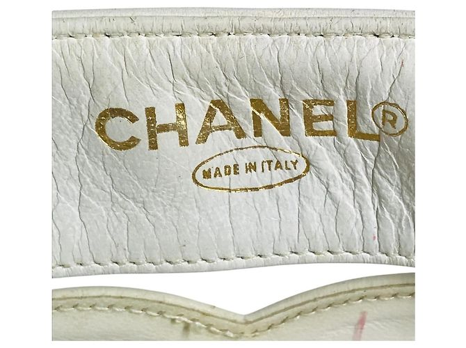 Borsa Tote a Spalla Chanel Vintage CC Coco Mark Logo Bianco - vista 14