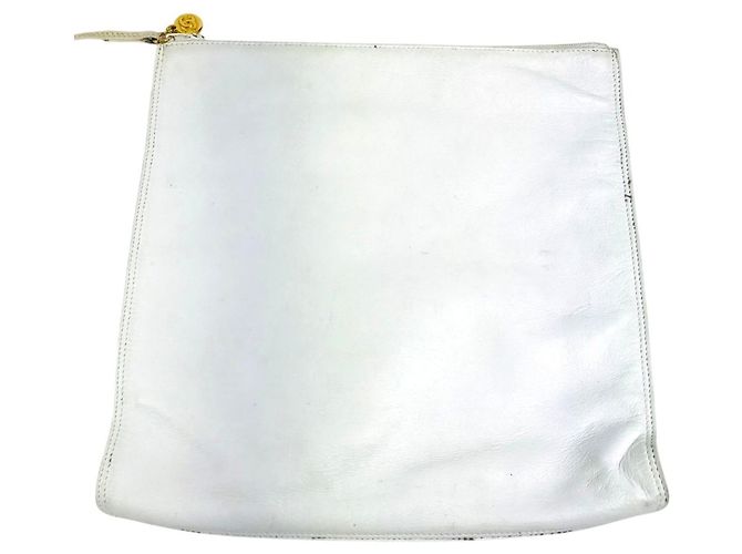 Borsa Tote a Spalla Chanel Vintage CC Coco Mark Logo Bianco - vista 15