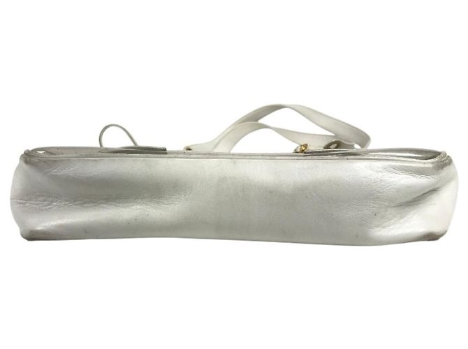 Borsa Tote a Spalla Chanel Vintage CC Coco Mark Logo Bianco - vista 6