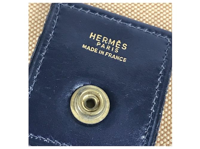 Hermès Hermes Vintage Sacoche Tasche Beige Marineblau - Ansicht 16