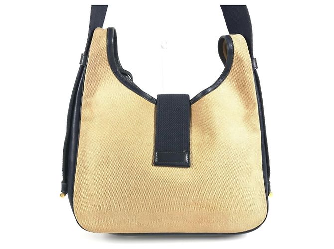 Hermès Hermes Vintage Sacoche Tasche Beige Marineblau - Ansicht 3