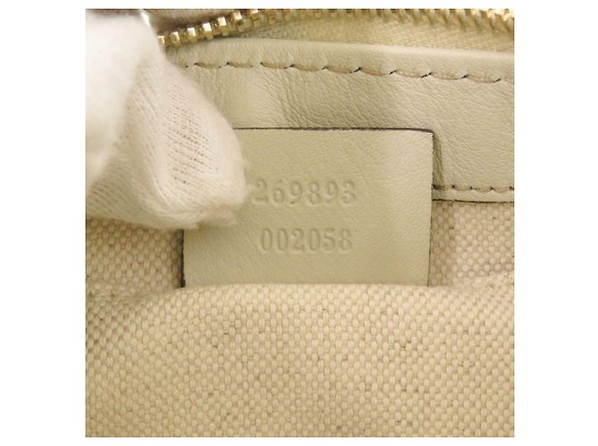 Borsa a tracolla in pelle Gucci Guccissima Bianco - vista 10