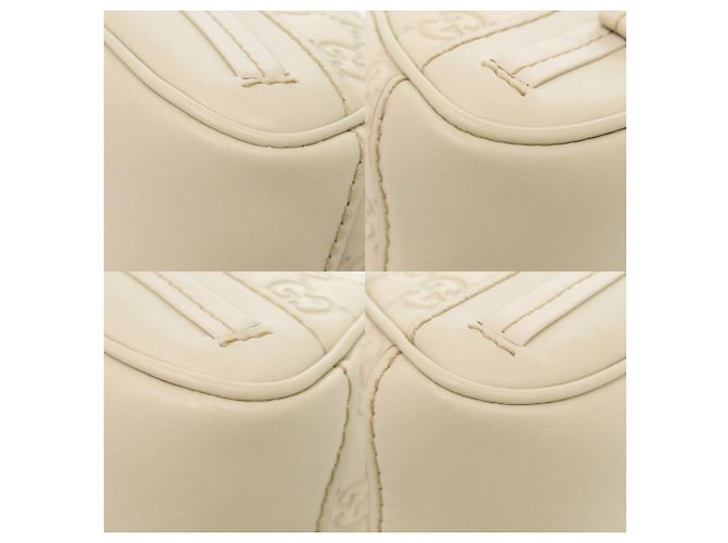 Borsa a tracolla in pelle Gucci Guccissima Bianco - vista 4
