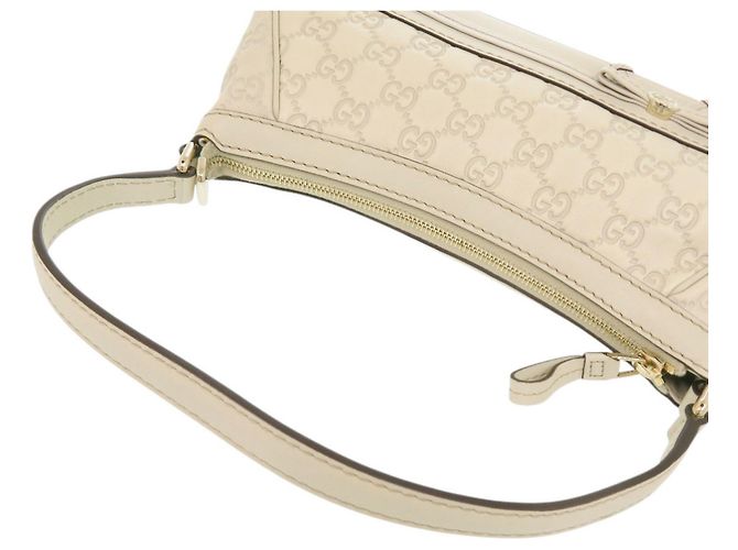 Borsa a tracolla in pelle Gucci Guccissima Bianco - vista 7