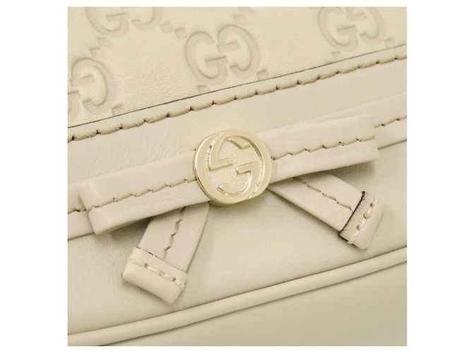 Borsa a tracolla in pelle Gucci Guccissima Bianco - vista 8