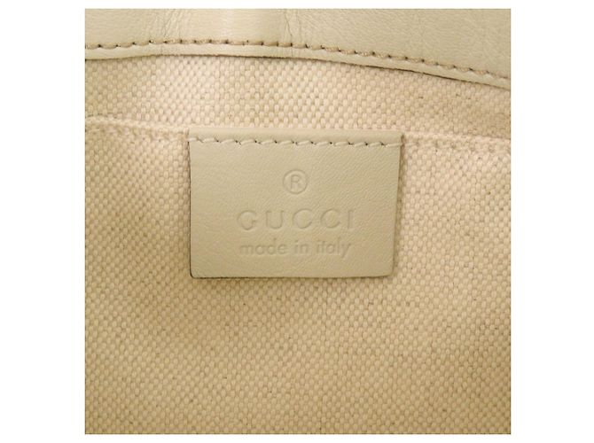 Borsa a tracolla in pelle Gucci Guccissima Bianco - vista 9