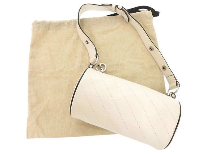 Borsa a tracolla Gucci Blondie in pelle bianca Bianco - vista 2