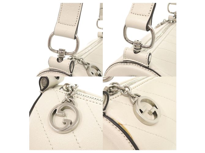 Borsa a tracolla Gucci Blondie in pelle bianca Bianco - vista 9