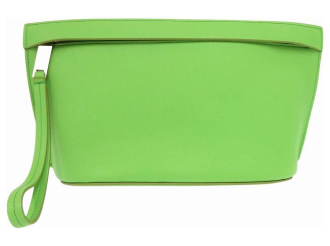 Clutch in pelle verde Salvatore Ferragamo - vista 3