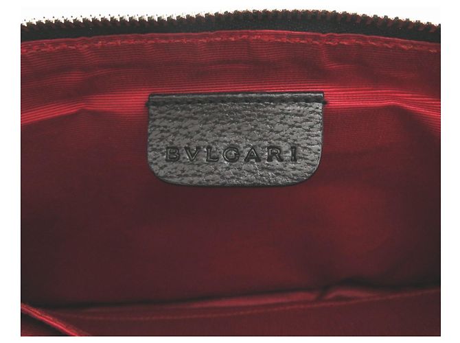 Bulgari Borsa a tracolla in pelle e tela Logomania Bvlgari Nero - vista 7