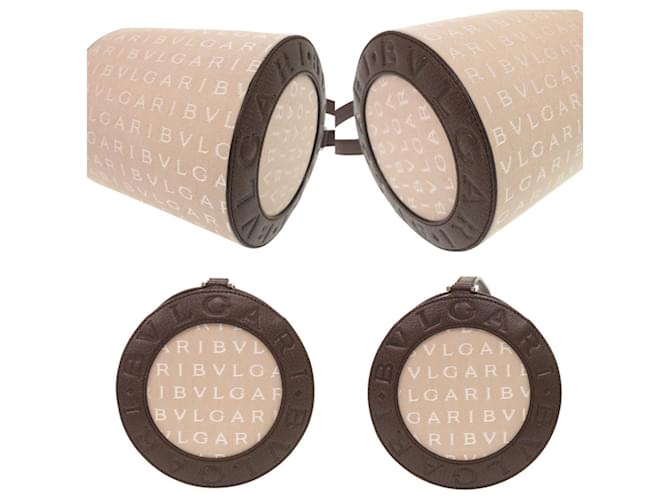 Bulgari Borsa Bvlgari B.zero1 Logomania Marrone Beige - vista 9