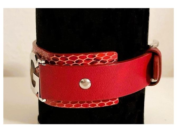 Parure Dolce & Gabbana Bracciale e Orecchini Pelle Rossa Rosso - vista 10