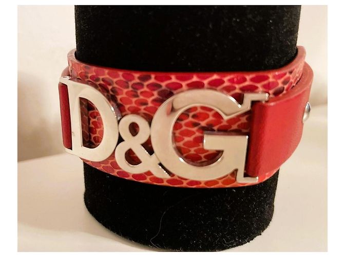 Parure Dolce & Gabbana Bracciale e Orecchini Pelle Rossa Rosso - vista 12