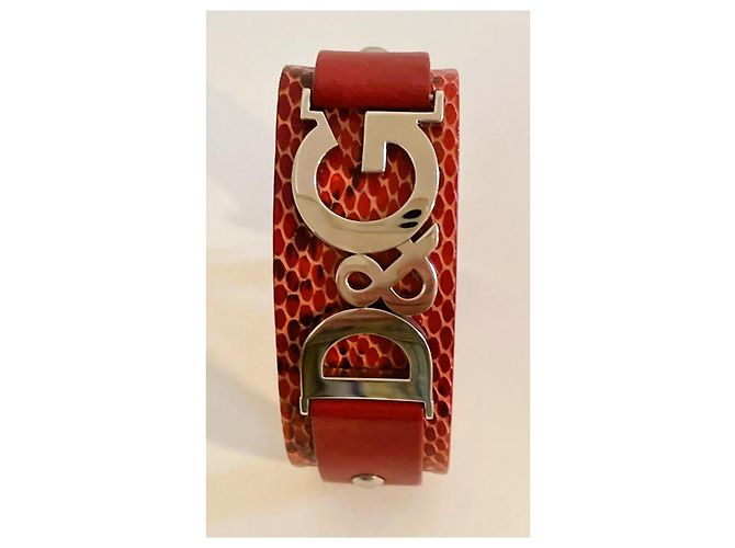 Parure Dolce & Gabbana Bracciale e Orecchini Pelle Rossa Rosso - vista 20