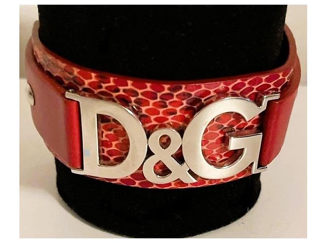 Parure Dolce & Gabbana Bracciale e Orecchini Pelle Rossa Rosso - vista 3