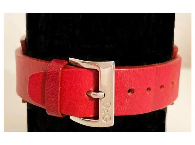 Parure Dolce & Gabbana Bracciale e Orecchini Pelle Rossa Rosso - vista 5