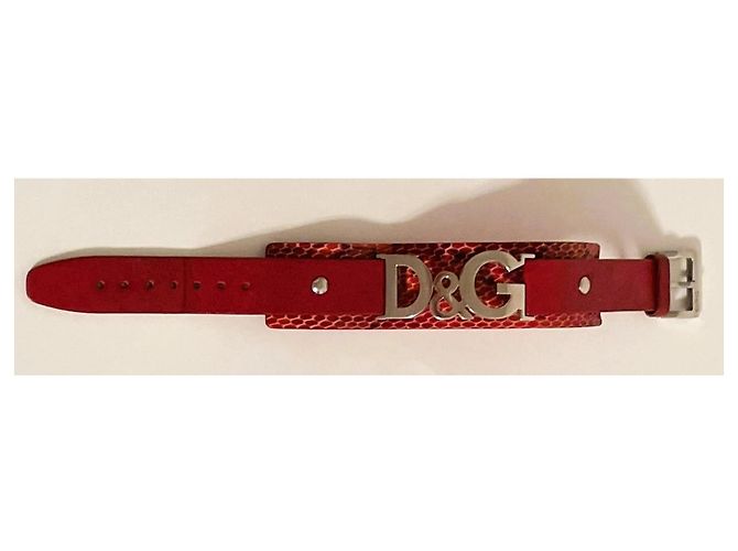 Parure Dolce & Gabbana Bracciale e Orecchini Pelle Rossa Rosso - vista 6