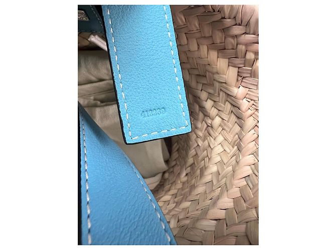 Loewe Paula's Ibiza Borsa Cesta Piccola Beige Blu chiaro - vista 9